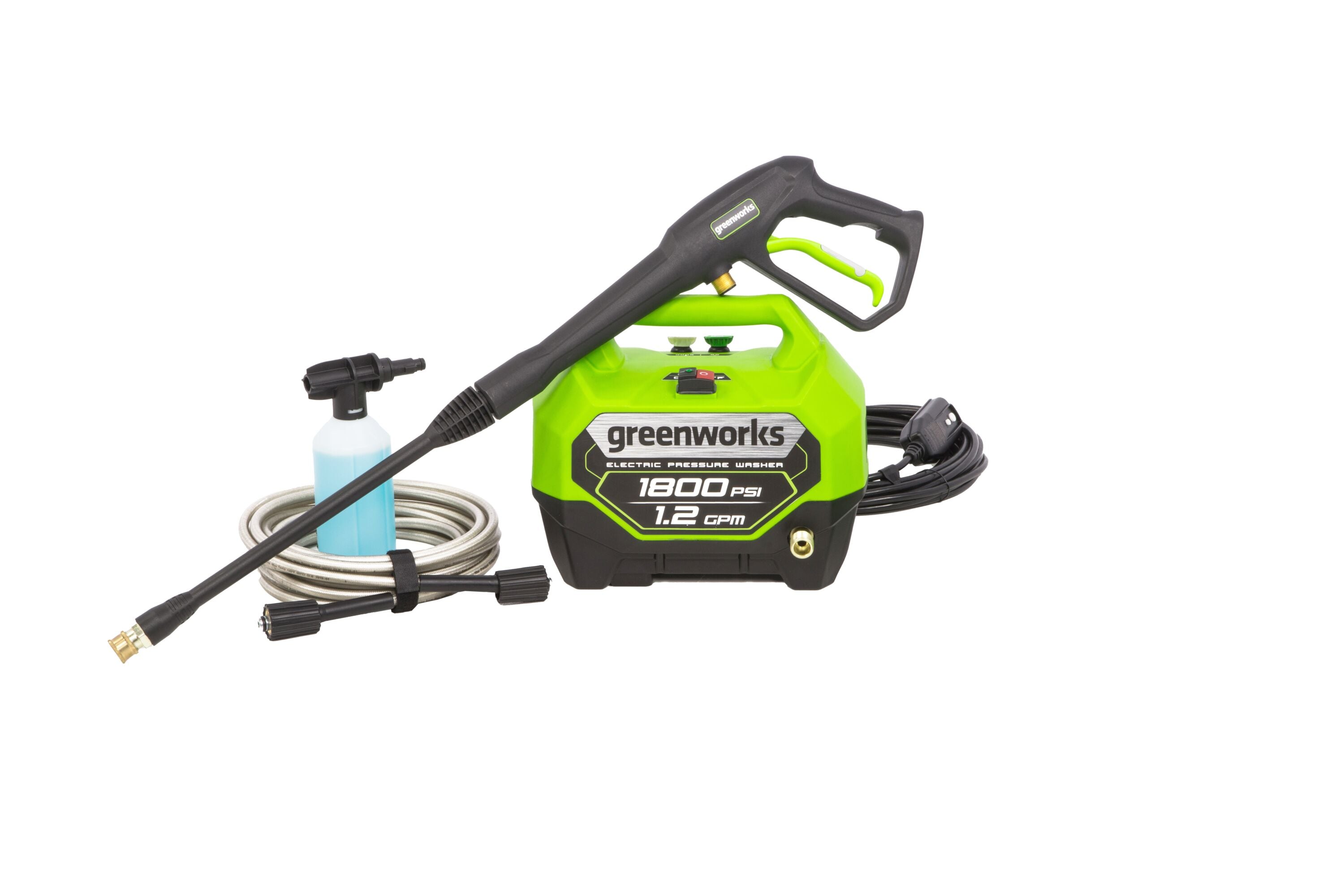 Greenworks 1800 PSI 1.2-GPM Cold Water Electric Pressure Washer with 2 Spray Tips