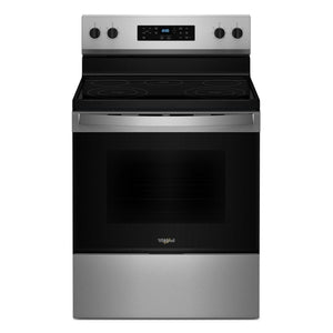 Whirlpool 30 - in Glass Top 5 Burners 5.3 - cu ft Steam Cleaning Freestanding Electric Range (Fingerprint Resistant Stainless Steel) (WFES3330RZ) - Stu's Home Improvement Outlet