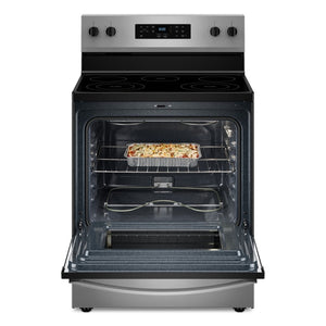 Whirlpool 30 - in Glass Top 5 Burners 5.3 - cu ft Steam Cleaning Freestanding Electric Range (Fingerprint Resistant Stainless Steel) (WFES3330RZ) - Stu's Home Improvement Outlet