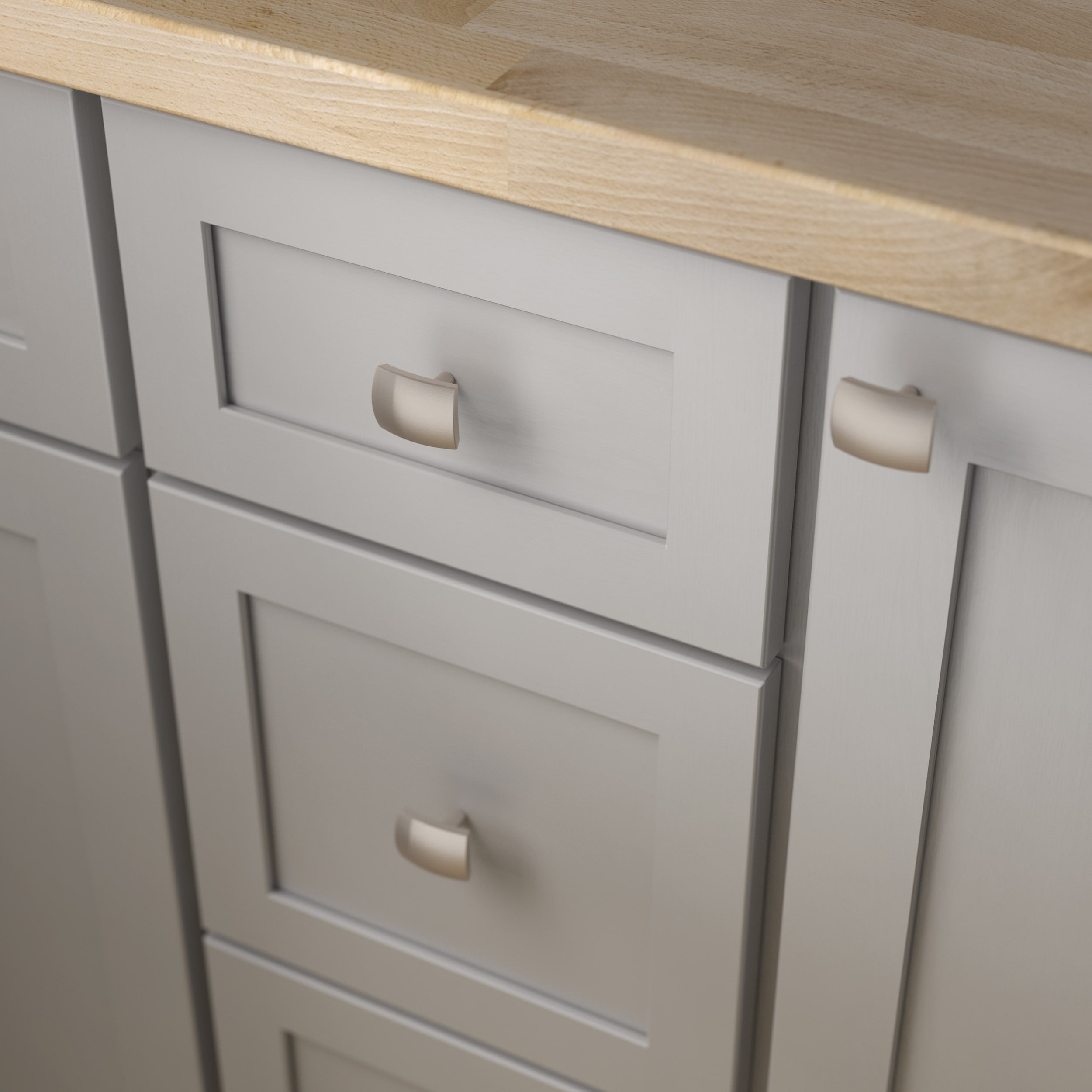 allen + roth Amelia 1-7/16-in Satin Nickel Rectangular Cabinet Knob