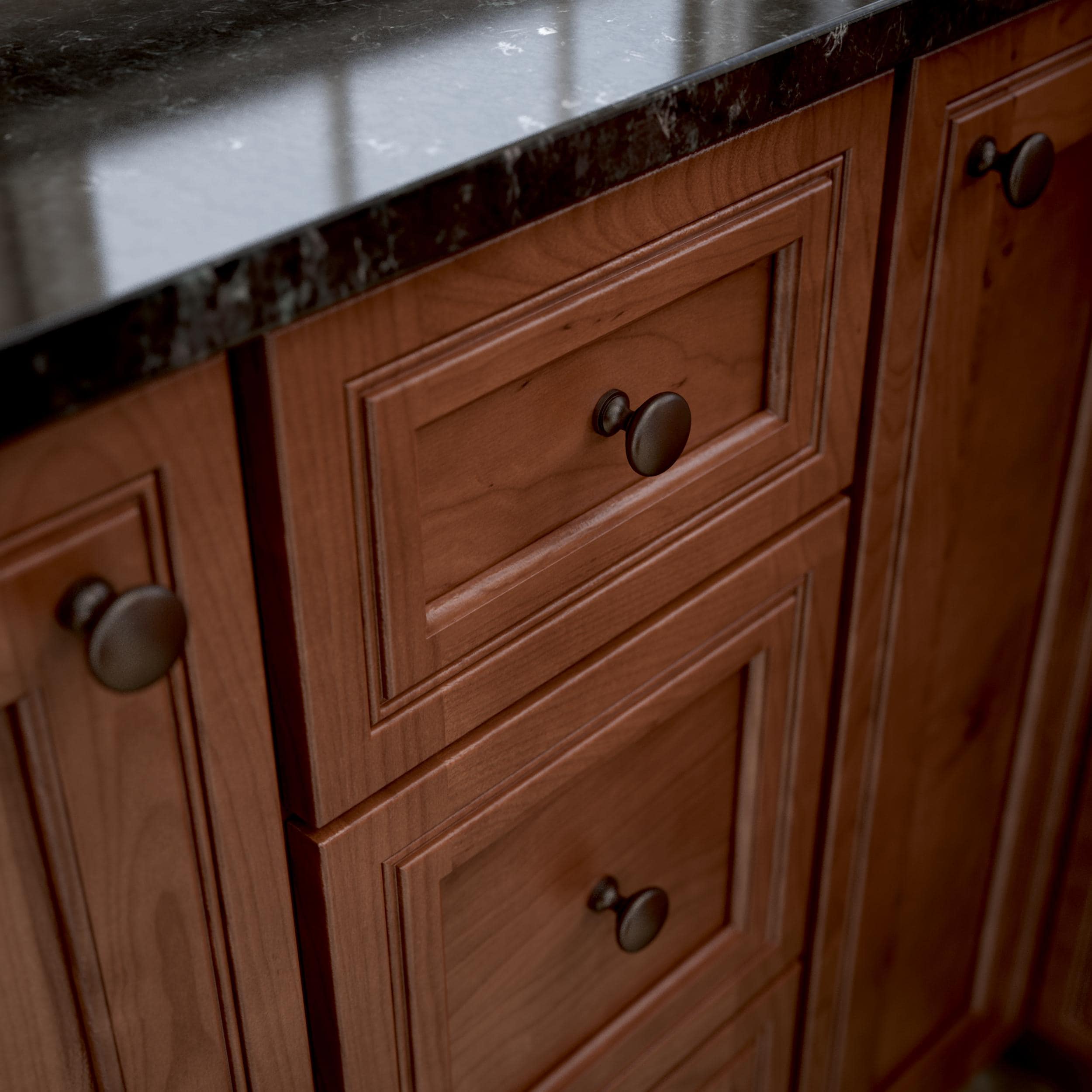 allen + roth Charles Cocoa Bronze Round Transitional Cabinet Knob