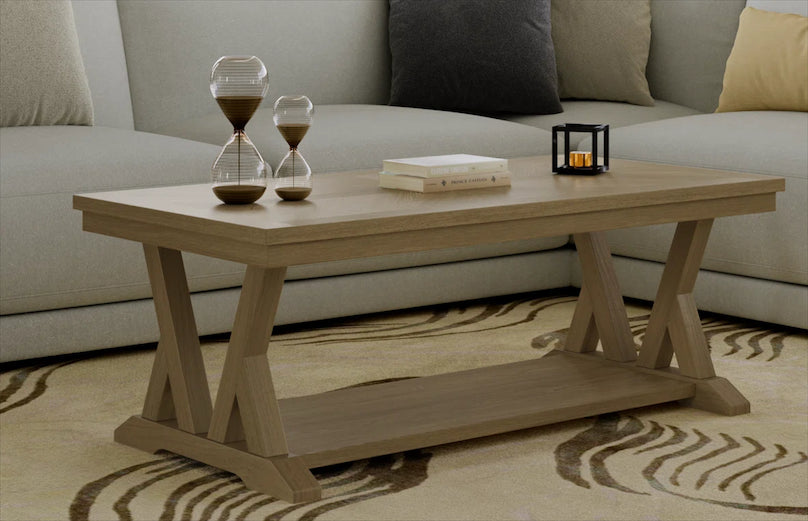 Flexsteel Lattice Coffee Table – Rustic Oak Finish