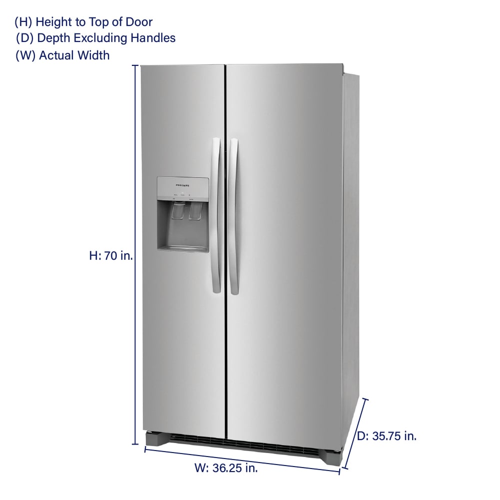 Frigidaire 25.6-cu ft Side-by-Side Refrigerator with Ice Maker ,Water and Ice Dispenser ( Fingerprint Resistant Stainless Steel ) ENERGY STAR Certified
