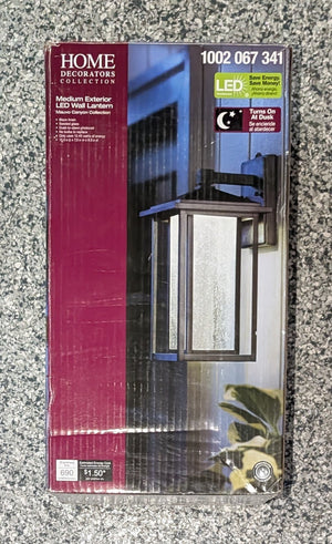 Mauvo Canyon Collection Black Outdoor Seeded Glass Dusk to Dawn Wall Lantern Sconce - Stu's Home Improvement Outlet
