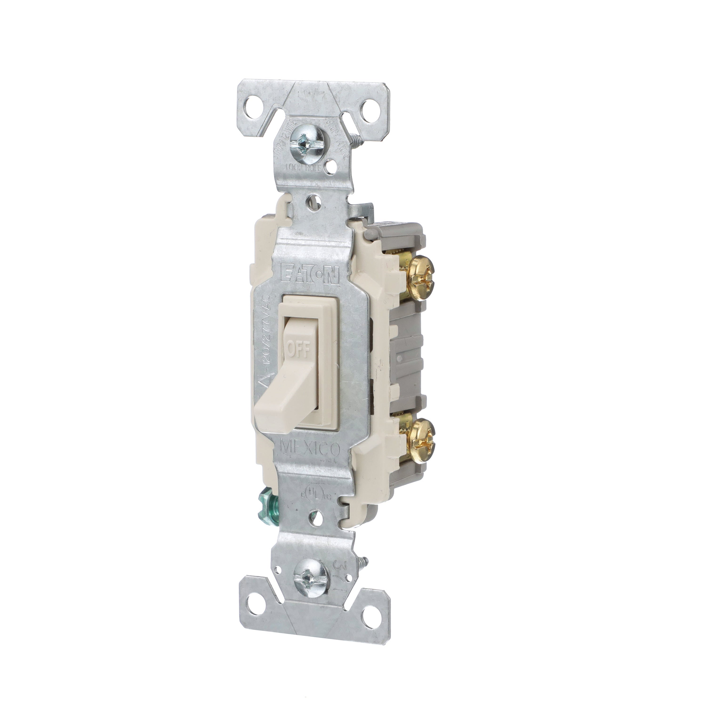 Eaton 15-amp Single-pole Toggle Light Switch , Light almond