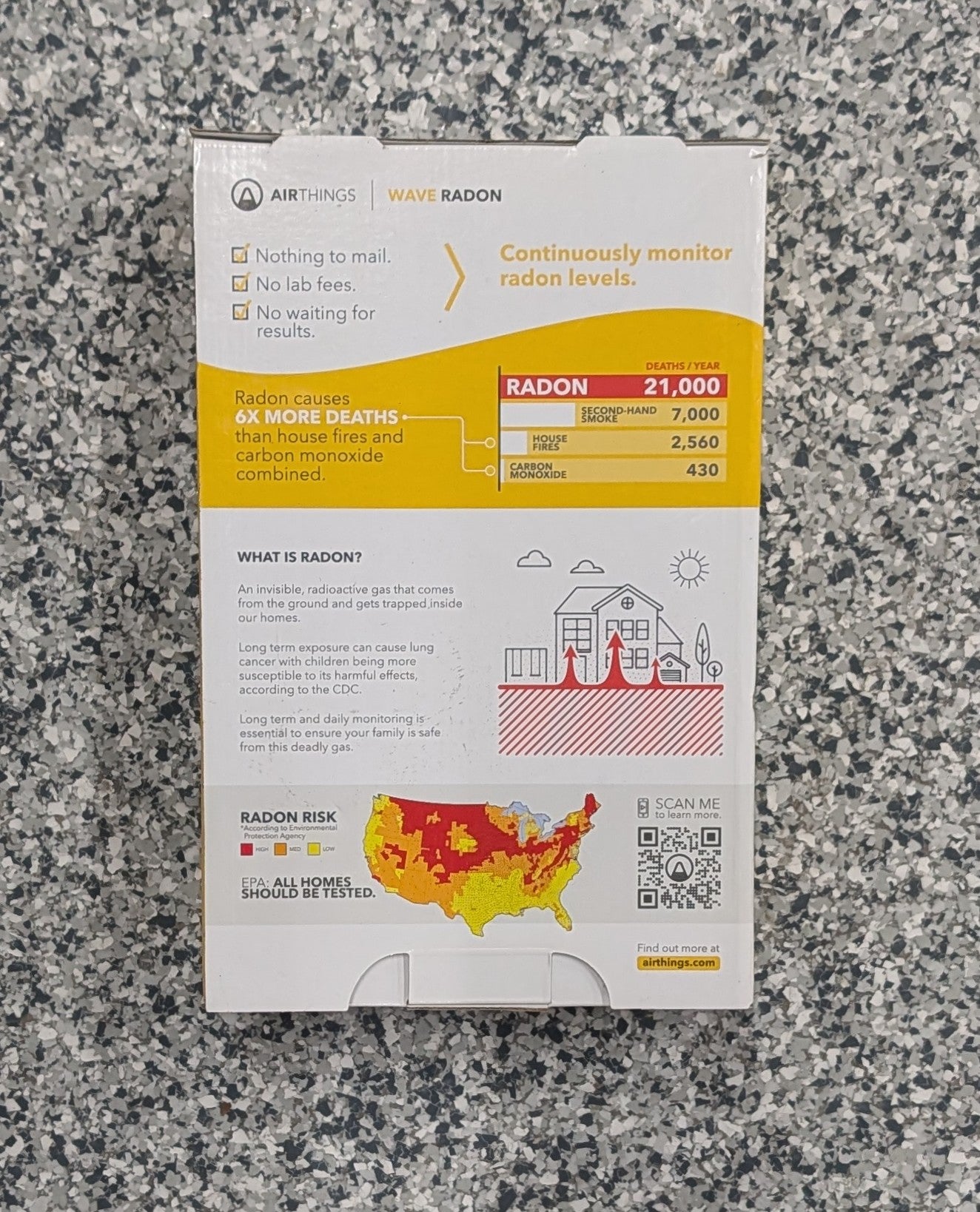 Wave Radon Battery Operated Smart Radon Detector