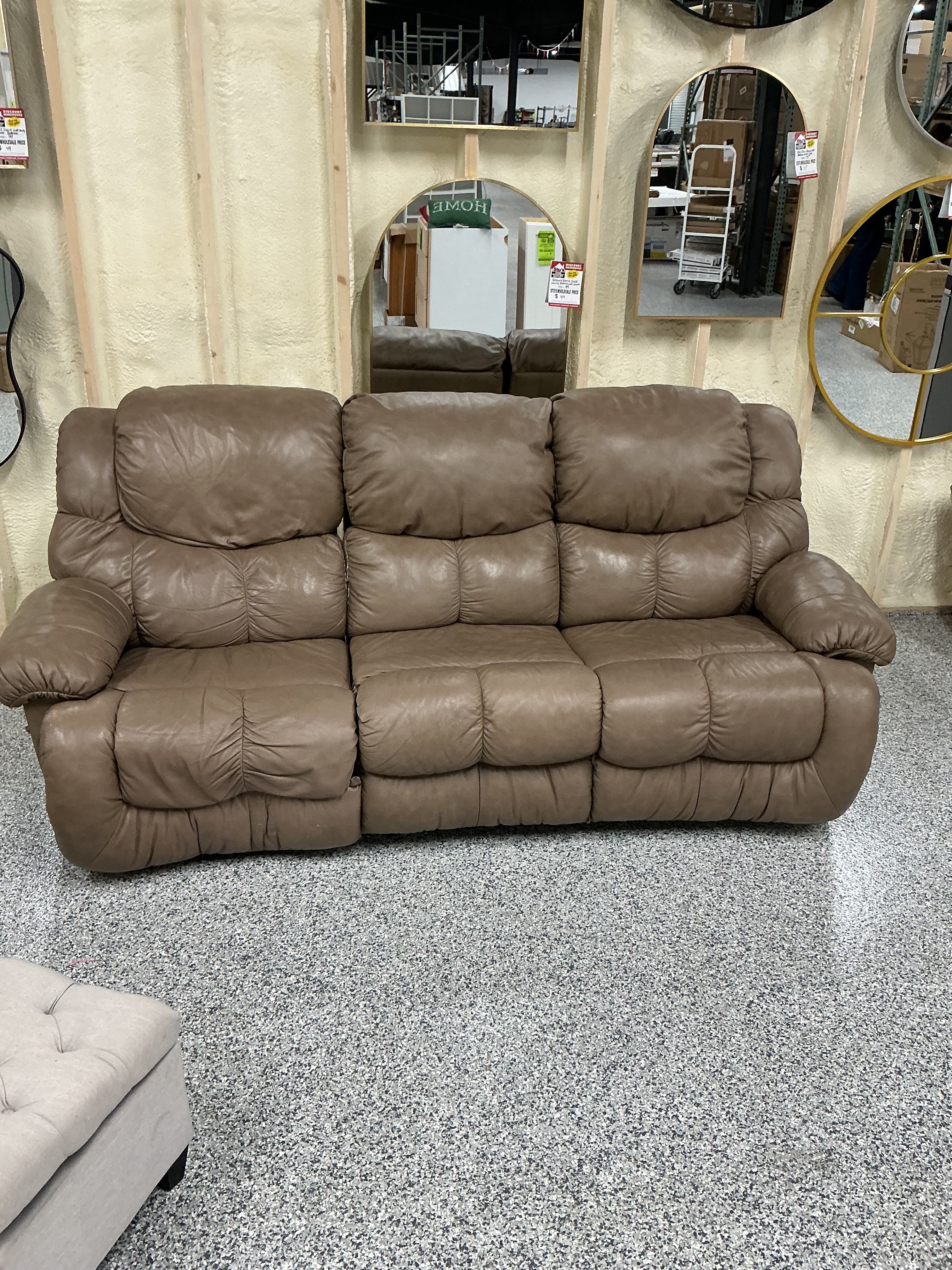Brown Reclining Sofa – Plush Comfort 3-Seater