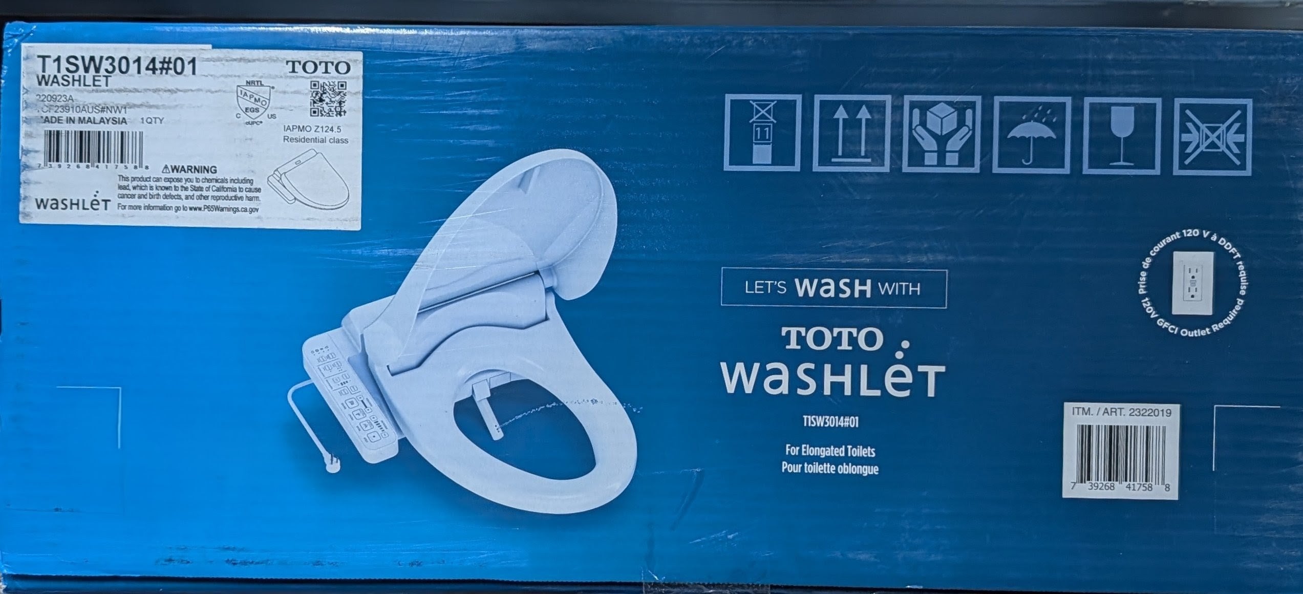 TOTO Washlet Elongated Bidet Seat