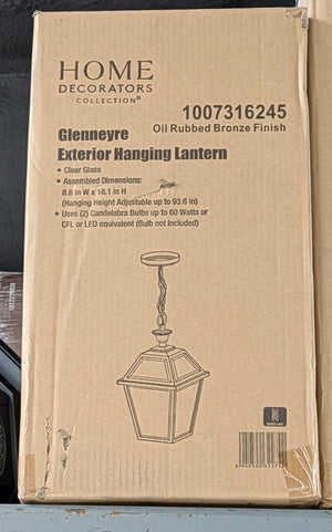 Glenneyre 2 - Light Oil - Rubbed Bronze French Quarter Gas Style Outdoor Hanging Pendant Light with Clear Glass - Stu's Home Improvement Outlet