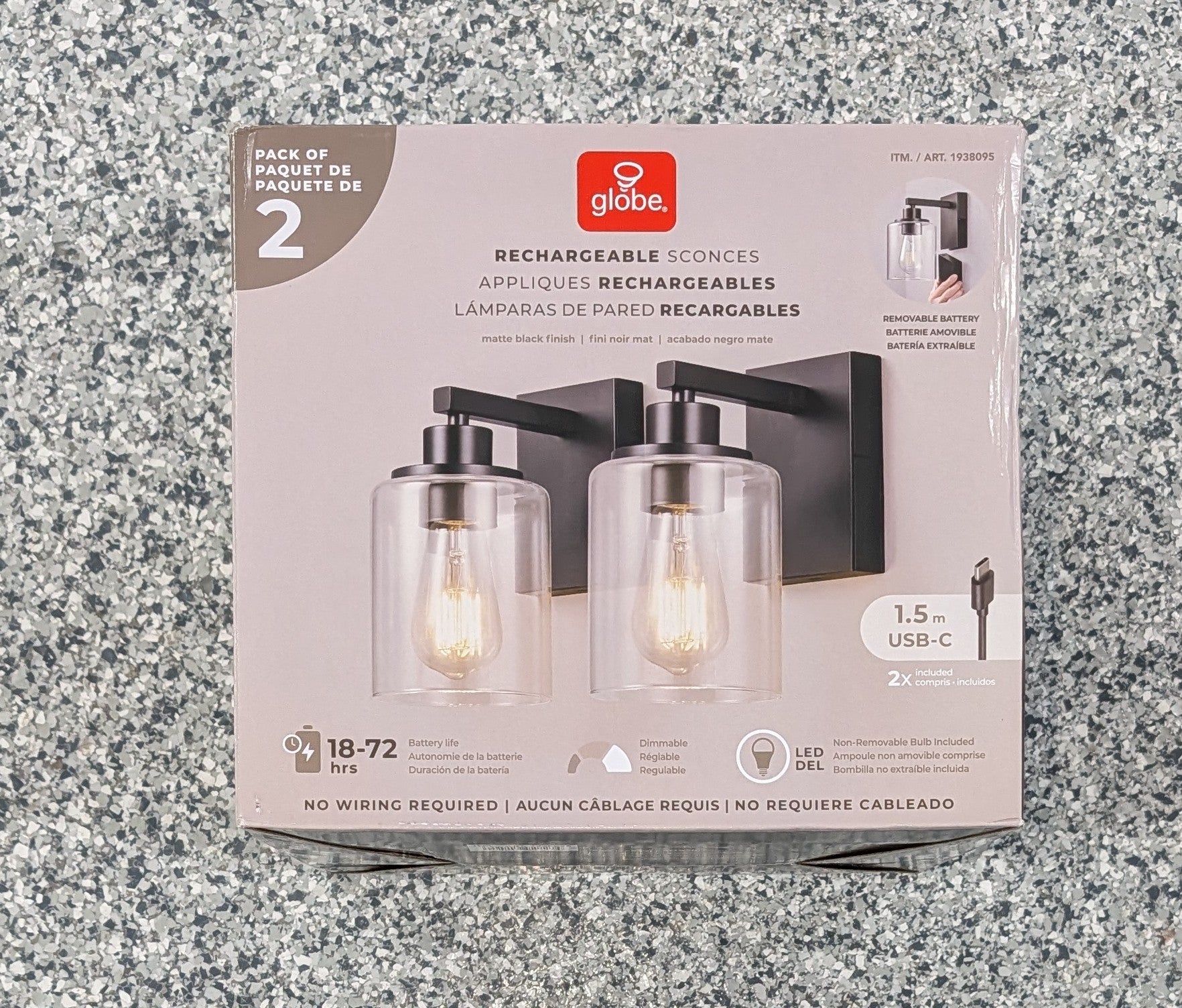 Battery Operated Wall Sconce Set of 2, Black Wireless Rechargeable Wall Mounted Lamp with Bulb, Modern Dimmable Indoor Non - Hardwired Decor Lighting Fixture for Bedroom Living Room Mirror Bathroom - Stu's Home Improvement Outlet