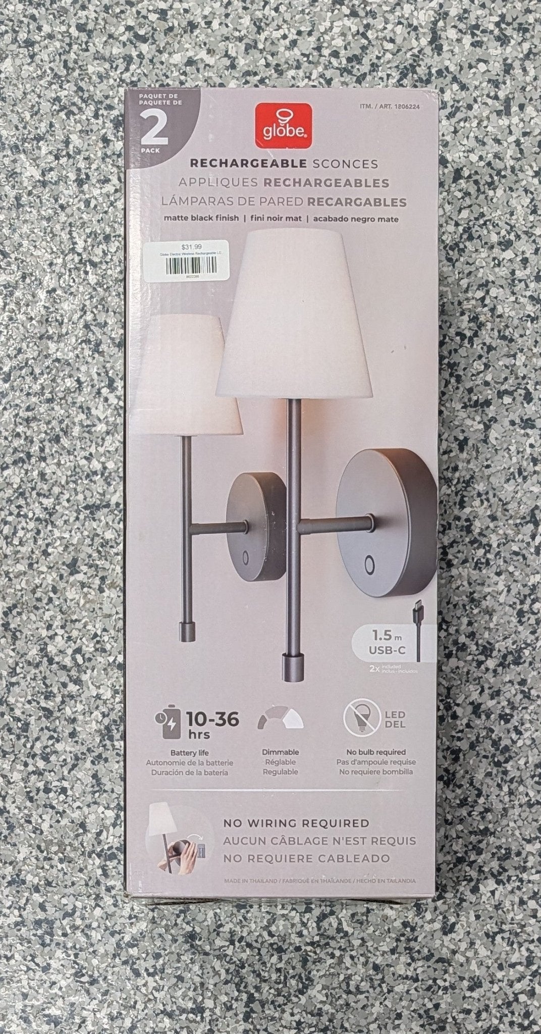 Globe Electric Wireless Rechargeable LED Integrated Wall Sconce 2 - pack - Stu's Home Improvement Outlet