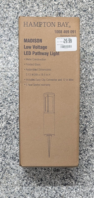 Madison 240 Lumen Low Voltage Silver Hardwired Integrated LED Weather Resistant Outdoor Path Light - Stu's Home Improvement Outlet