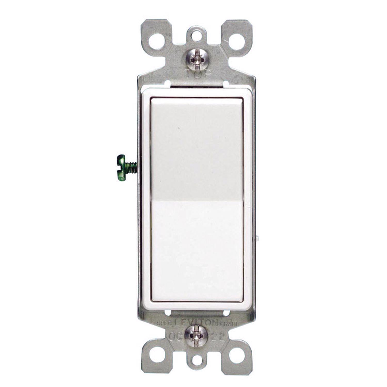 Leviton Decora 15 amps Four Pole 4 - Way / Rocker Switch White 1 pk - Stu's Home Improvement Outlet