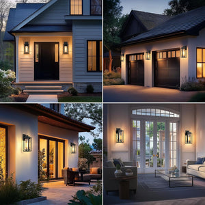 Water Ripple Outdoor Wall Lantern, Exterior Porch Light Fixture Black, 2 Pack Waterproof Wall Lights Fixture, Outside Garage Sconce Lighting, Porch Light Fixture, Mount Lamp, for Patio Outdoor Indoor - Stu's Home Improvement Outlet