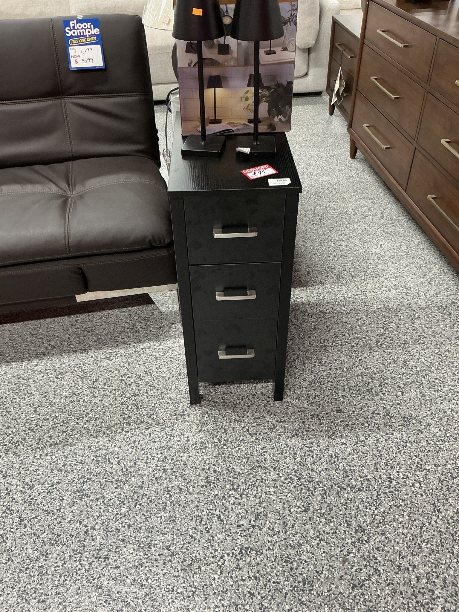 12” Black Accent Storage Cabinet with Drawers✅ - Stu's Home Improvement Outlet