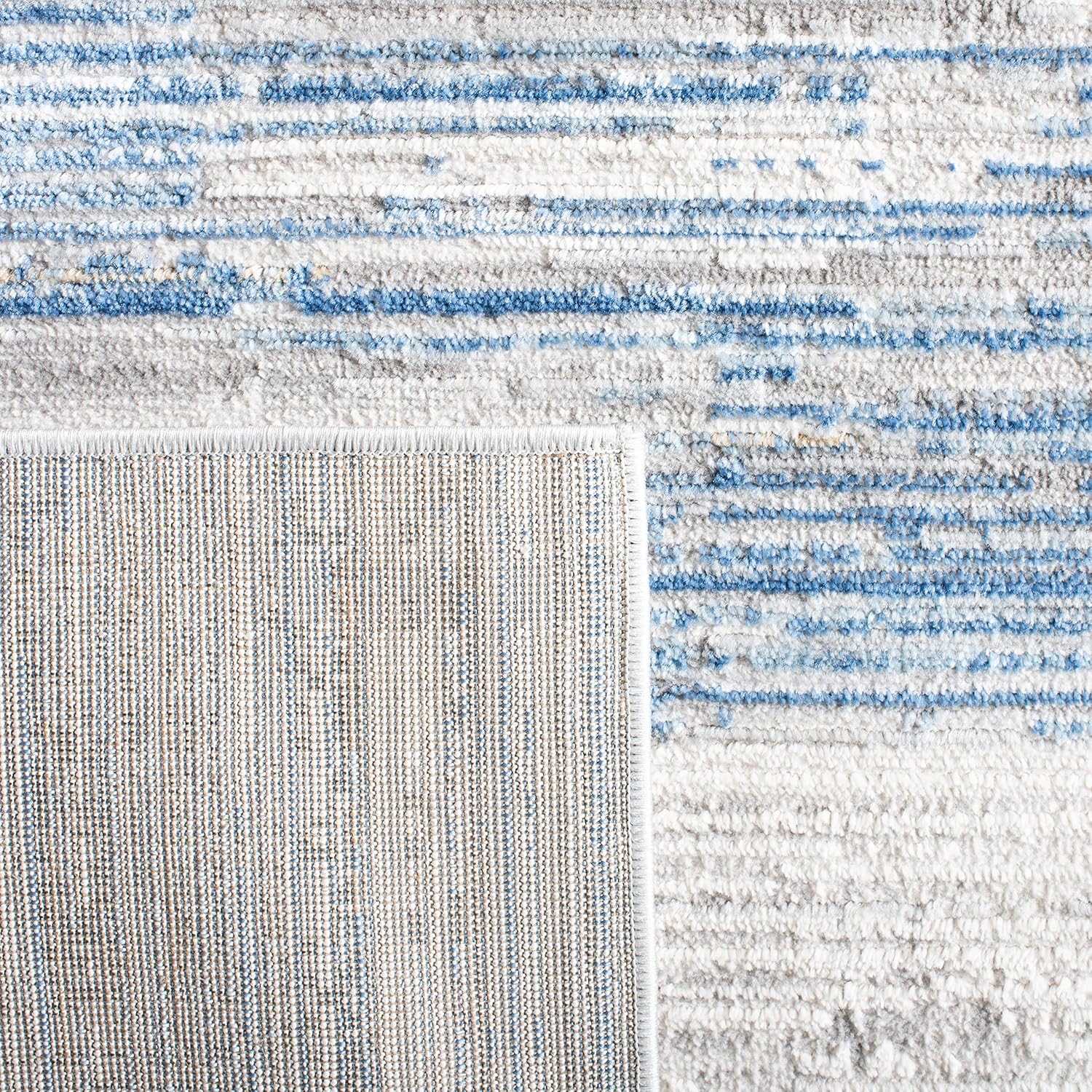 SAFAVIEH Shivan Collection 4' x 6' Ivory/Blue SHV198M Modern Abstract Non - Shedding Entryway Living Room Foyer Bedroom Accent Rug - Stu's Home Improvement Outlet