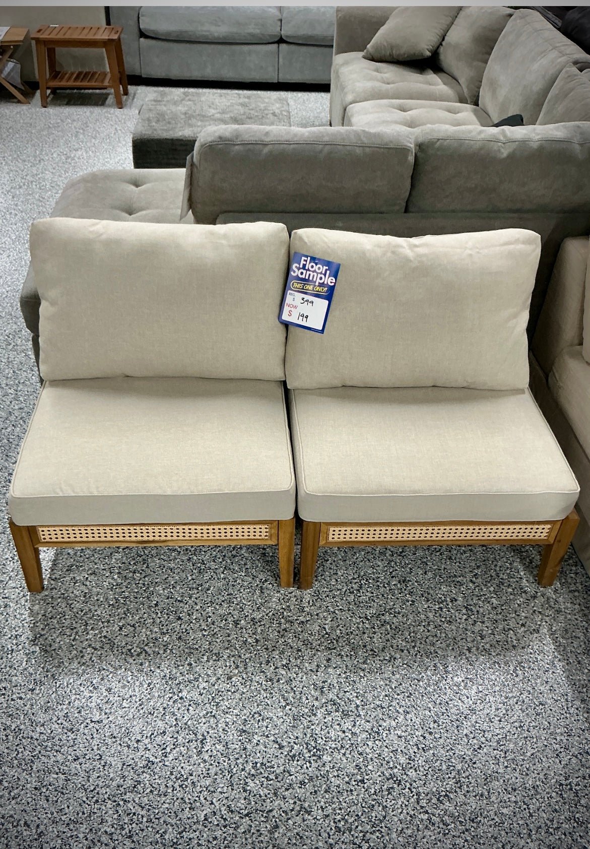Floor Sample Armless Lounge Chairs – Pair - Stu's Home Improvement Outlet