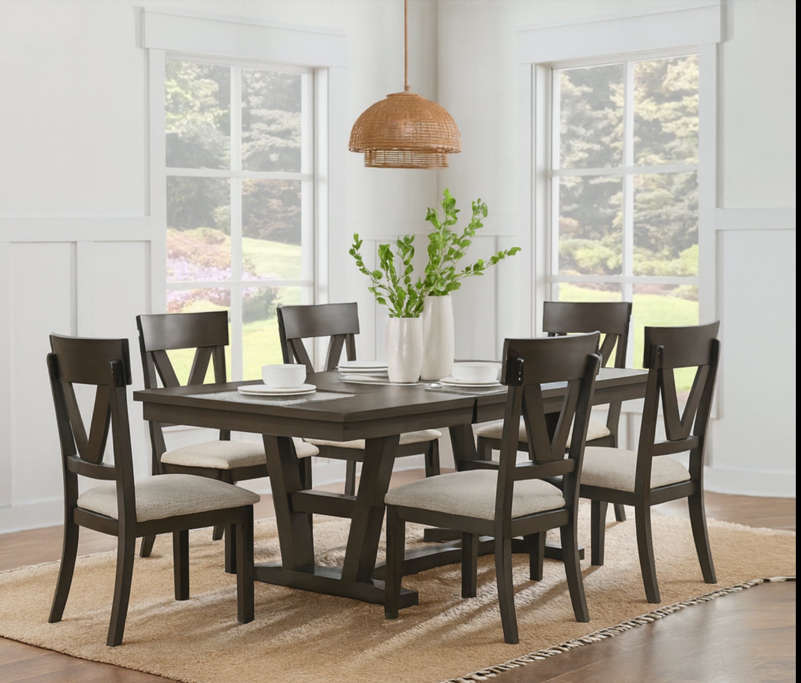 Findley 7-Piece Dining Set – Modern Farmhouse Elegance