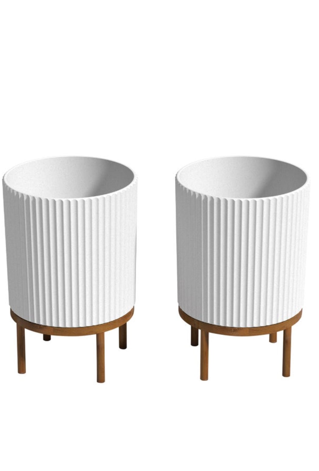 21.5” Capri Planter with Wood Stand by Veradek, 2 - pack - Stu's Home Improvement Outlet