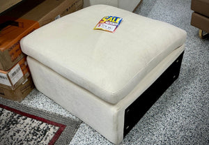 Beige upholstered ottoman - Stu's Home Improvement Outlet