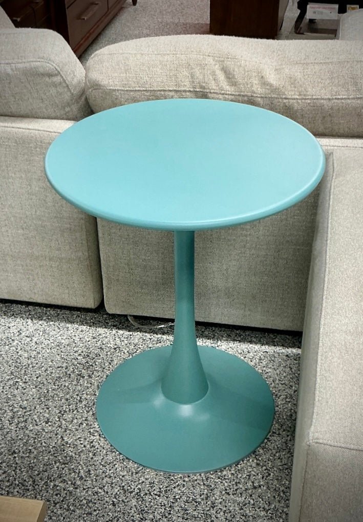 Tiffany Blue 24 - inch Round Pedestal Side Table - Stu's Home Improvement Outlet