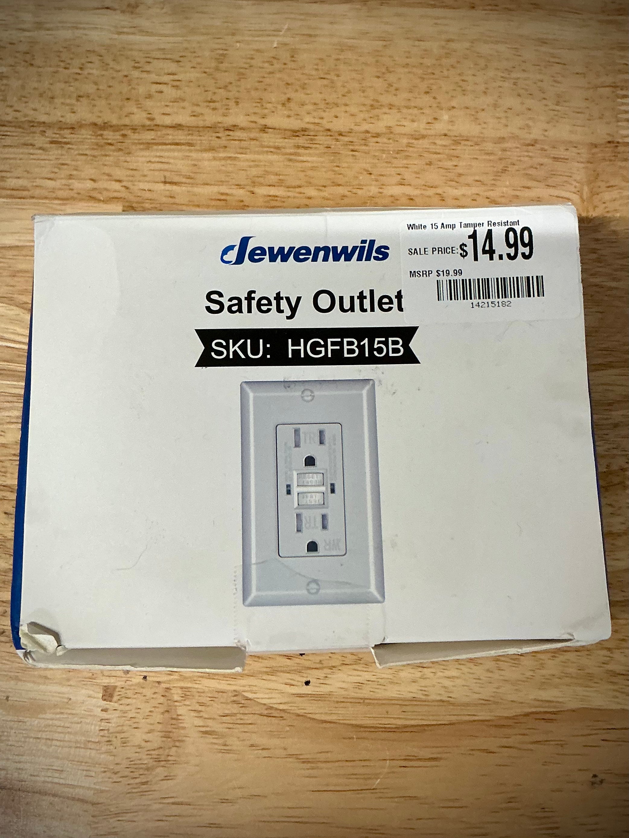 DEWENWILS 15A GFCI Outlet Receptacle, Self-Test GFCI with LED Indicator, Tamper Resistant, Weather Resistant, Decorative Wallplate Included, UL Listed, 2-Pack, White