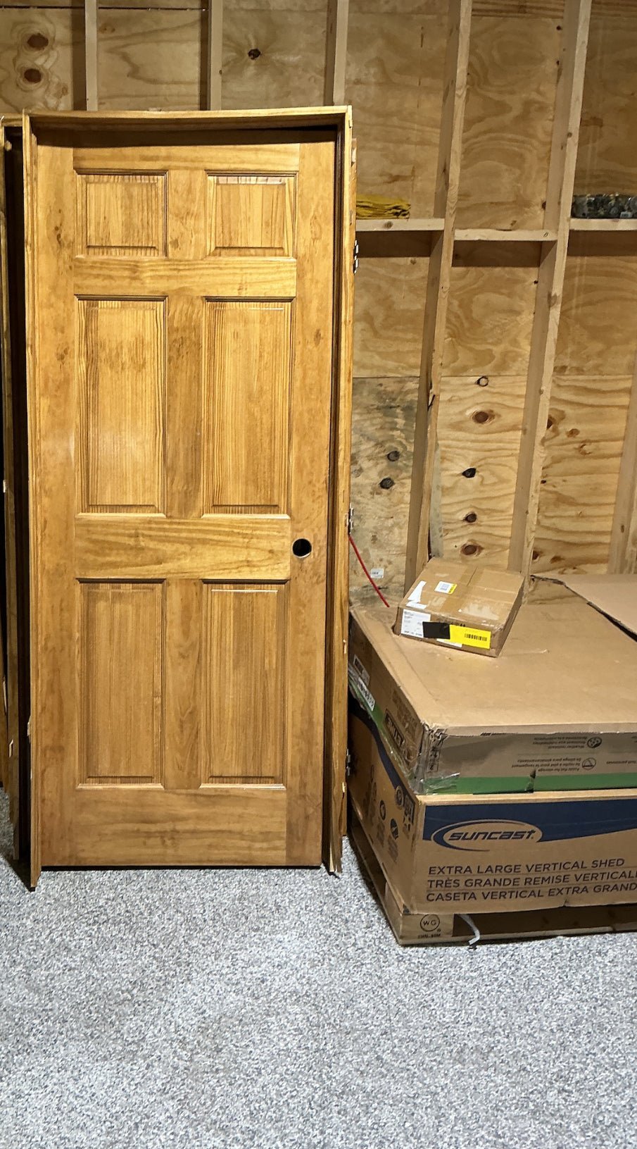 6 - panel solid wood door with frame - Stu's Home Improvement Outlet