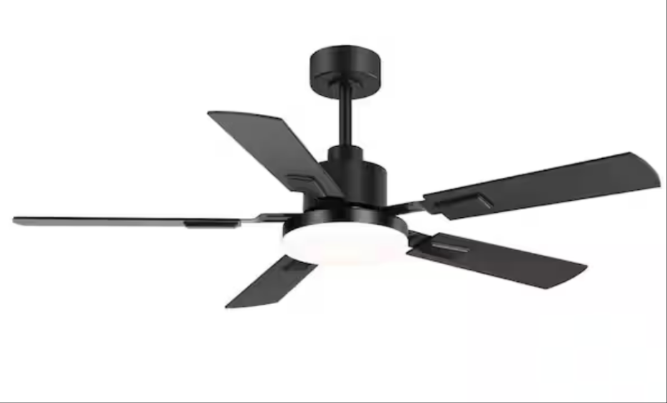 merwry 52in. integrated led indoor white ceiling fan