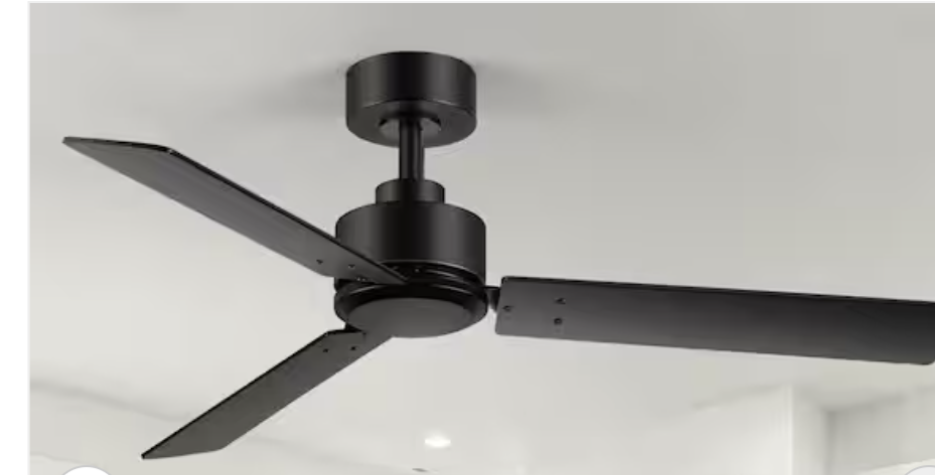 48in. Indoor Black Ceiling Fans With 3-Blades