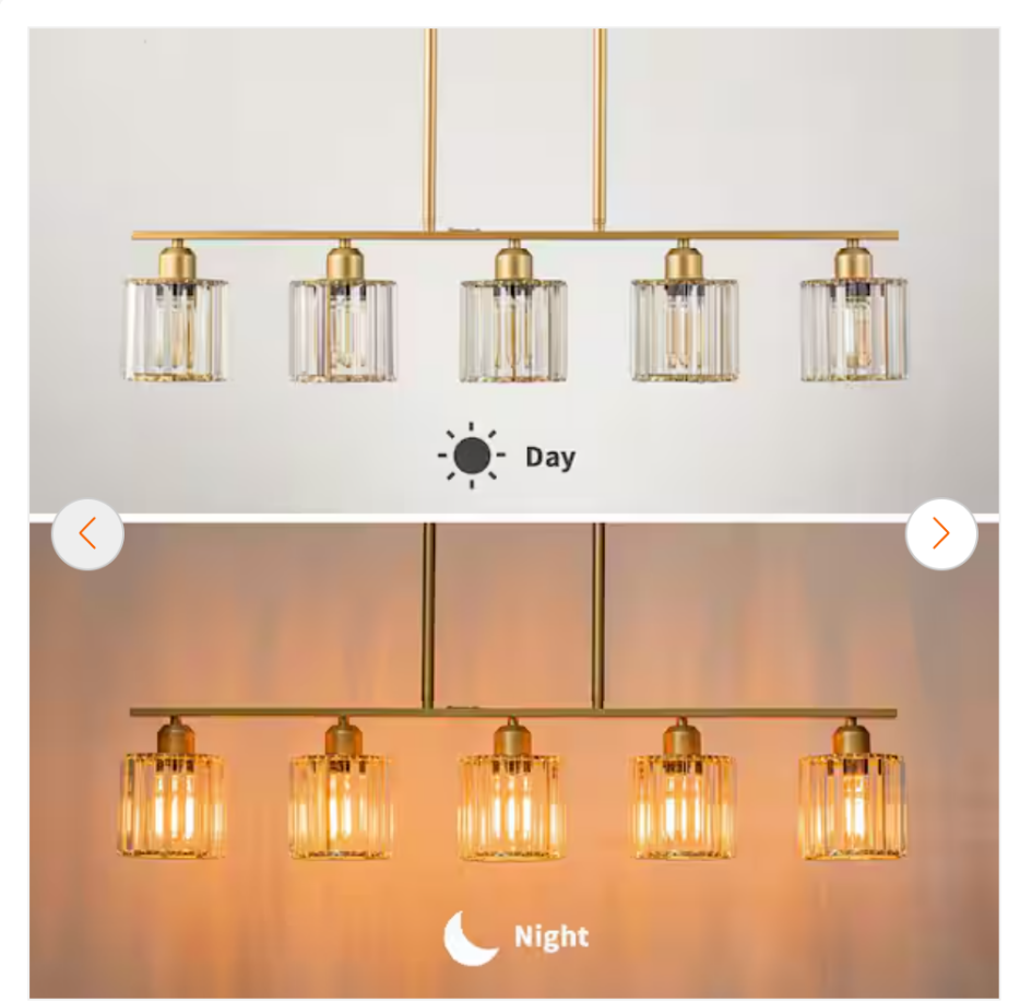 5-Light gold modern/contemporary line pendant lights