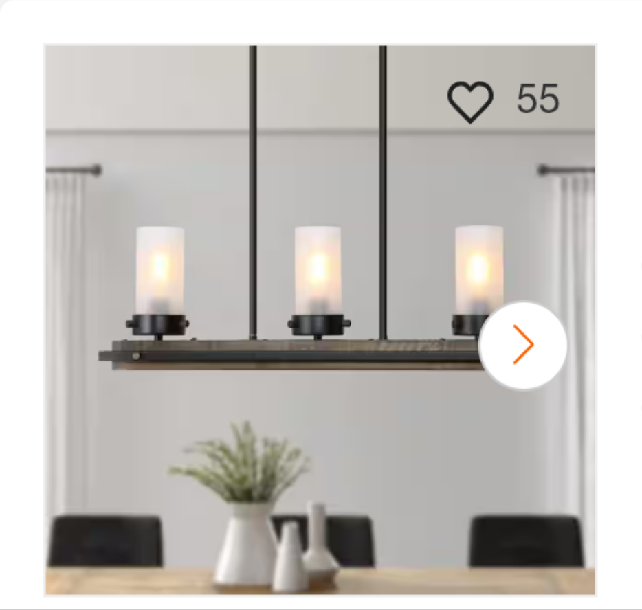 Farmhouse 3-Light Black Island wood chandeliers