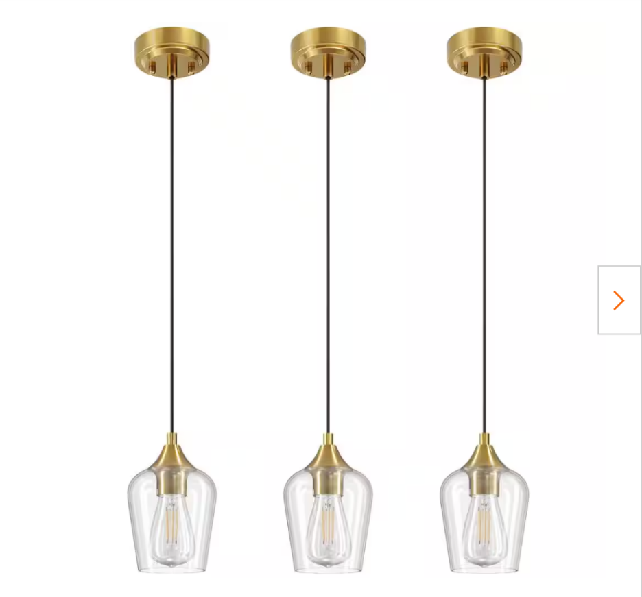 60-Watt 1 Light Brushed Gold