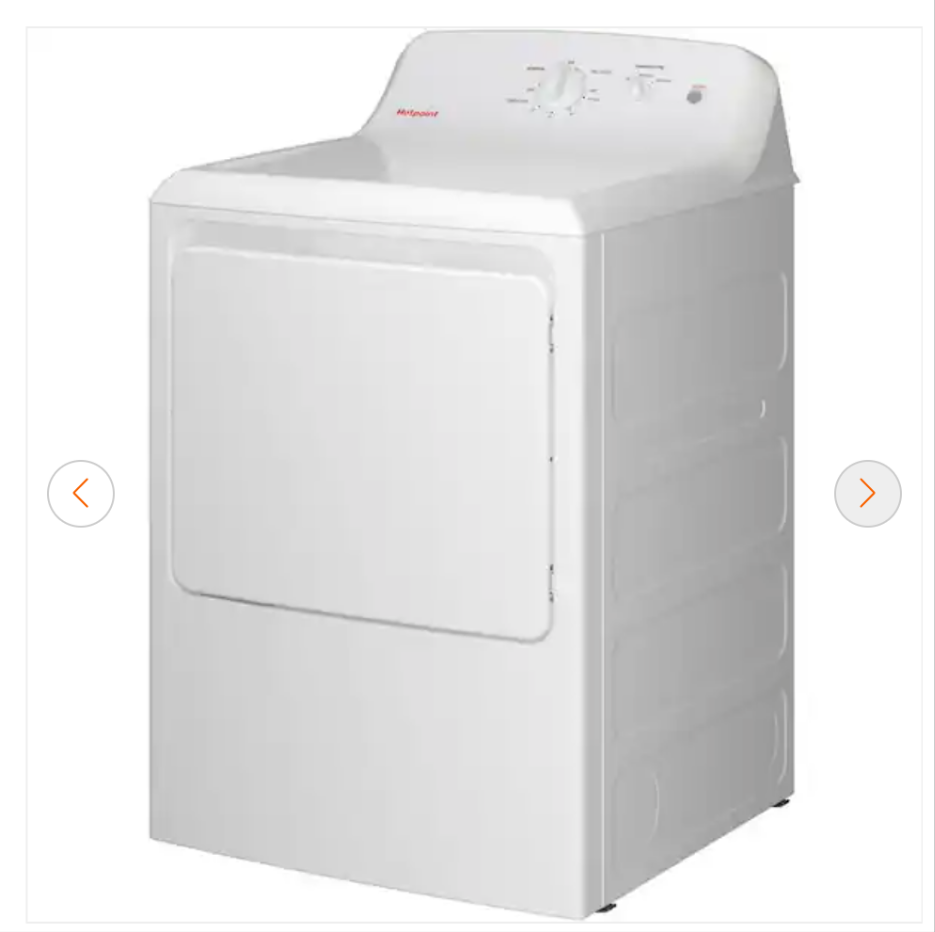 Hotspot 6.2 cu. ft. vented Electric Dryer in White with Auto Dry