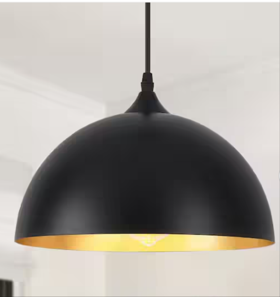 DANIALAH 1-Light Black Industrial FarmHouse Pendant lights