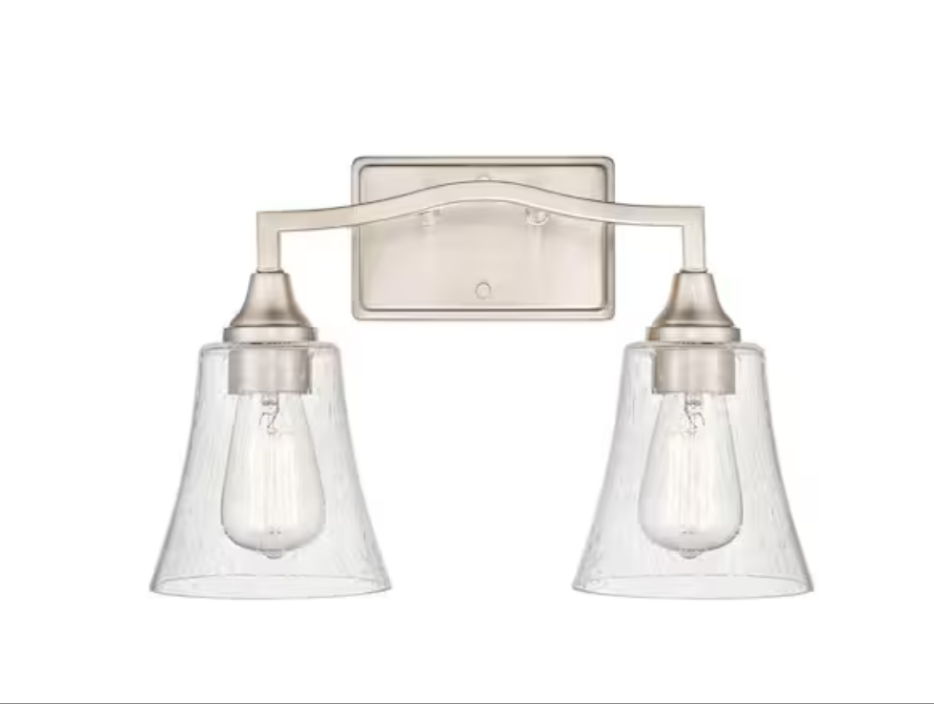 CAILY 15.75in. 2-Light Brushed Nickle Vanity Lighting