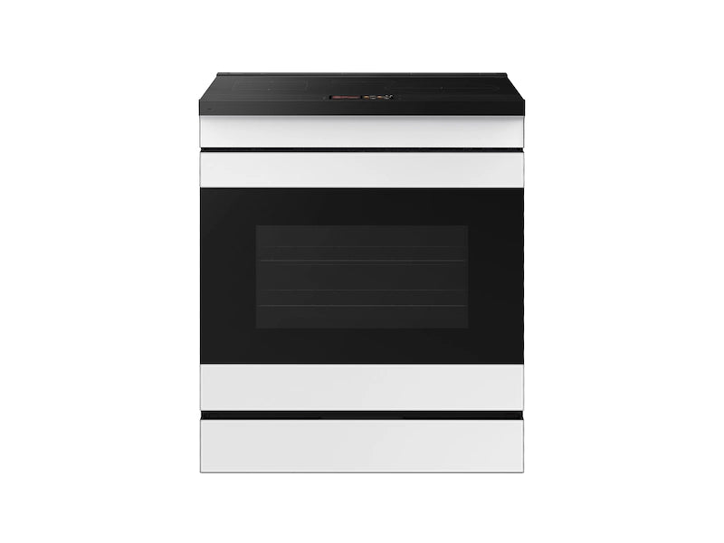 NSI6DB990012 by Samsung - Bespoke 6.3 cu. ft. Smart Slide-In Induction Range with AI Home & Smart Oven Camera in White Glass | Appliance World