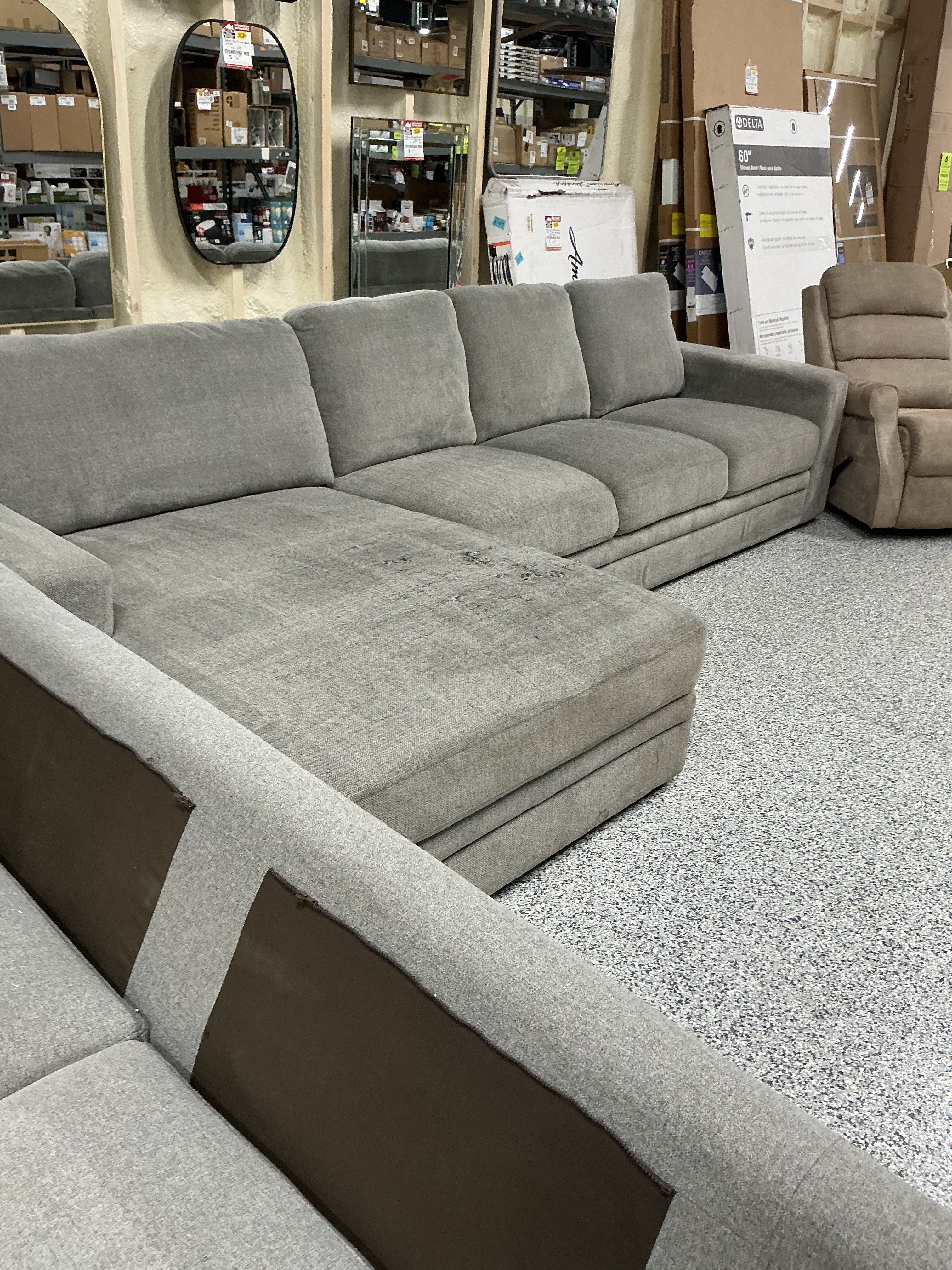 Gray 3-Seat Sofa