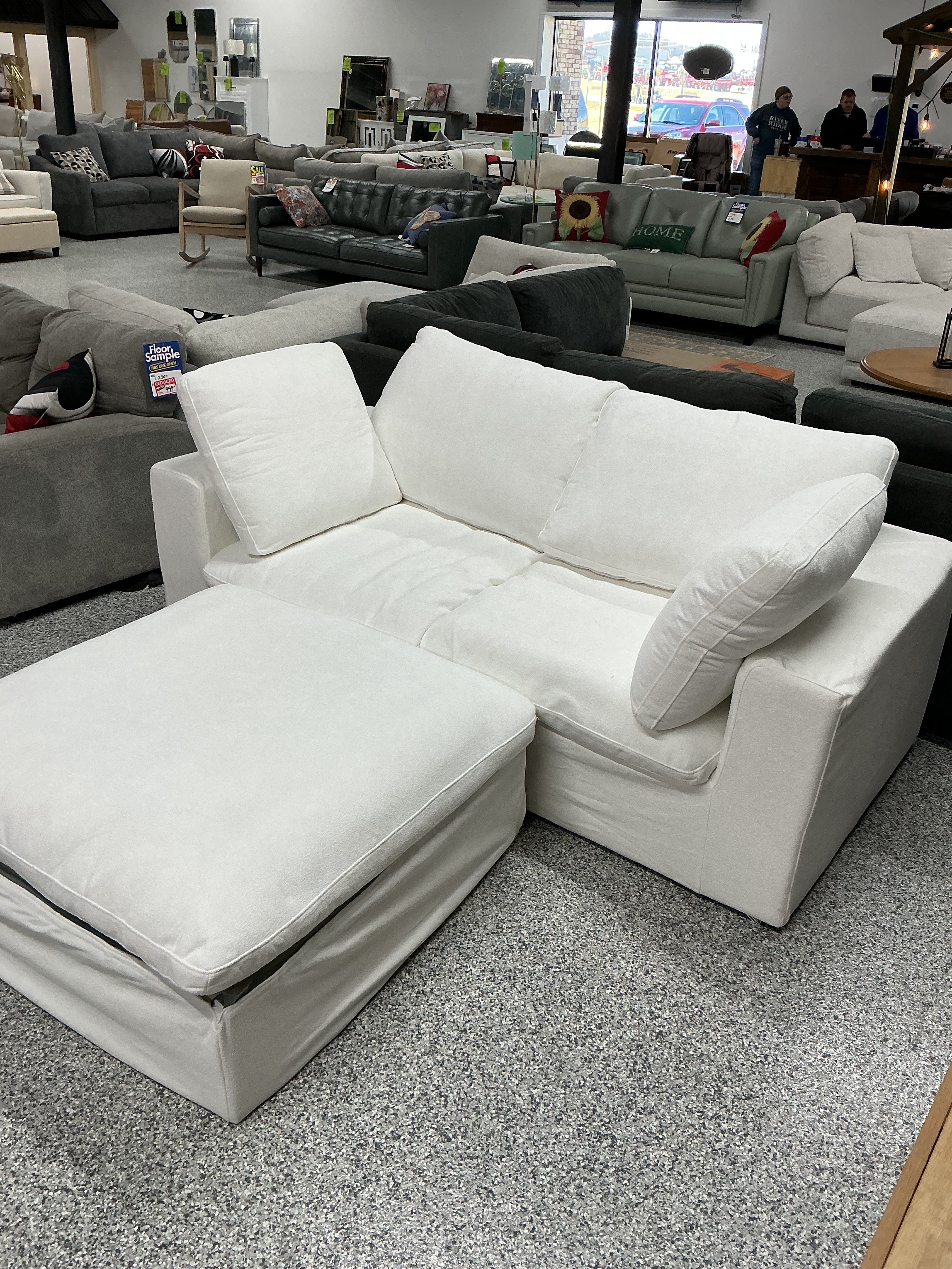 Magic Home Fabric Couch With Storage Ottoman