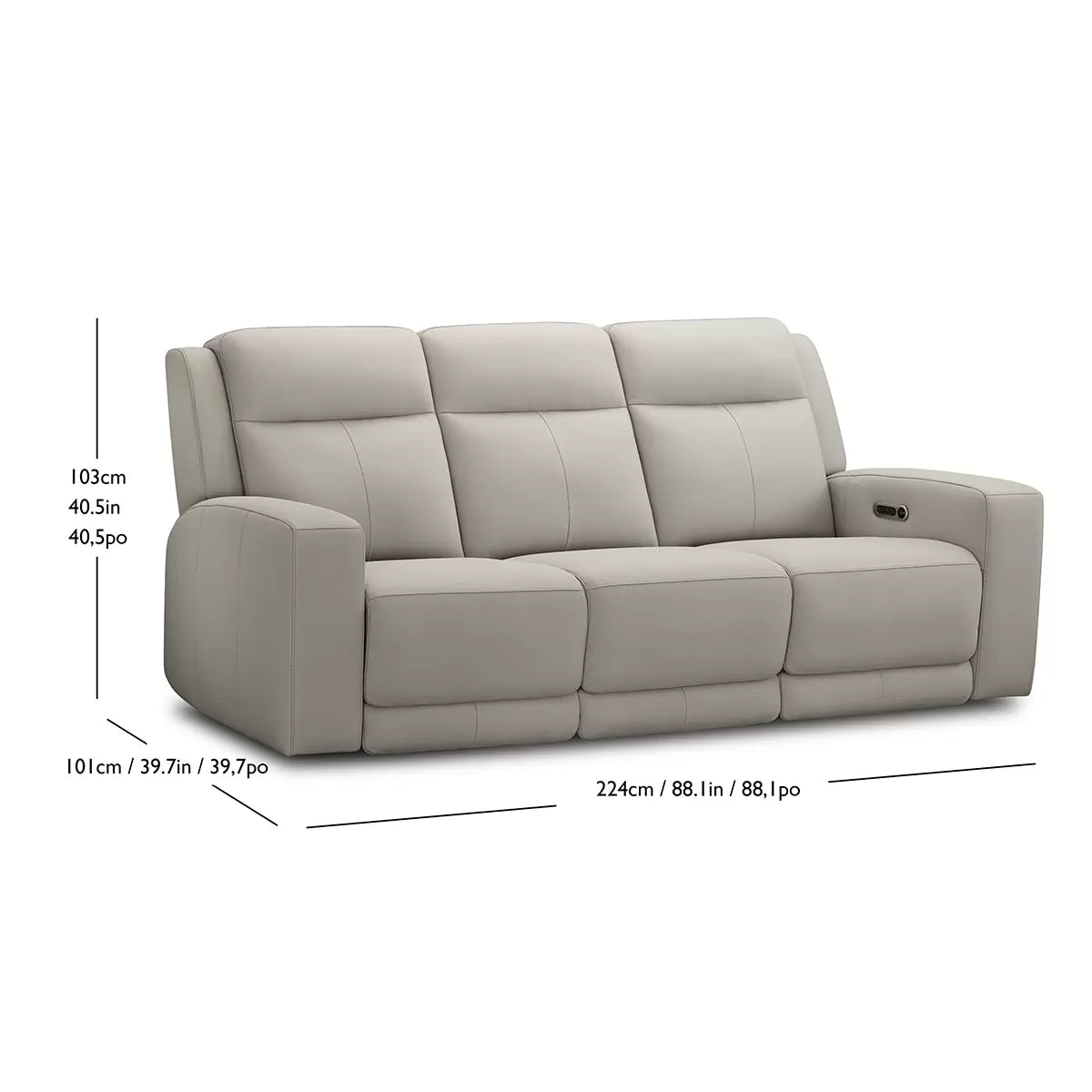 Simon Li Furniture Leather Power Reclining Sofa