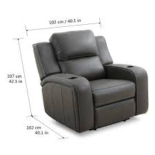 Matteus Fabric Power Recliner with Power Headrest, Cup Holders & USB – Dark Gray