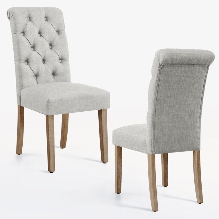 Selema Linen Upholstered Dining Parsons Chairs - Stu's Home Improvement Outlet