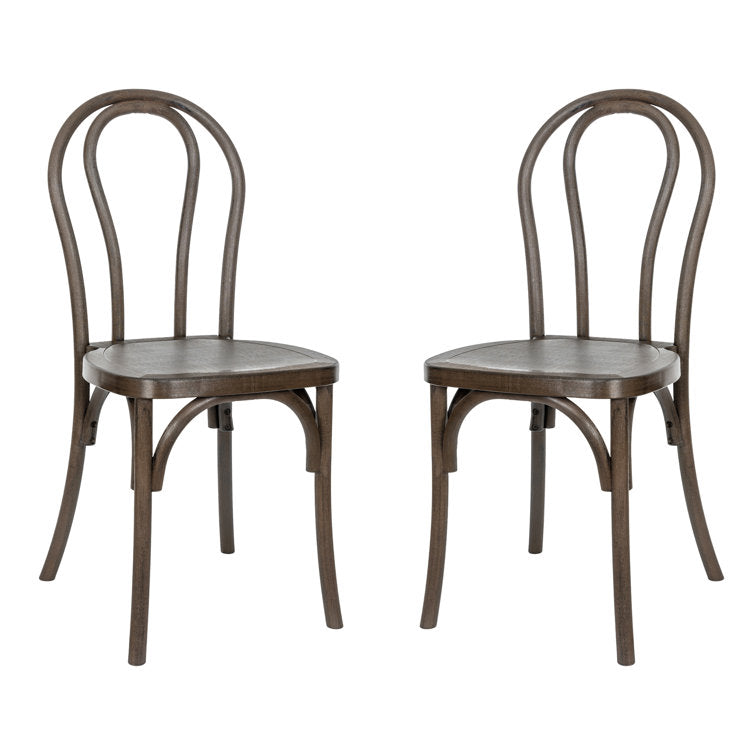 Indoor And Outdoor Commercial Grade Wood Look Resin Thonet Style Chair (Set of 4)