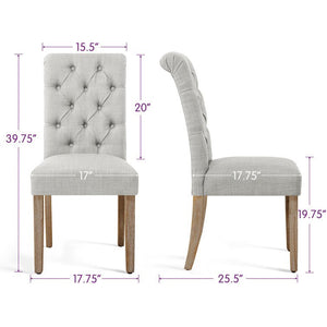 Selema Linen Upholstered Dining Parsons Chairs - Stu's Home Improvement Outlet