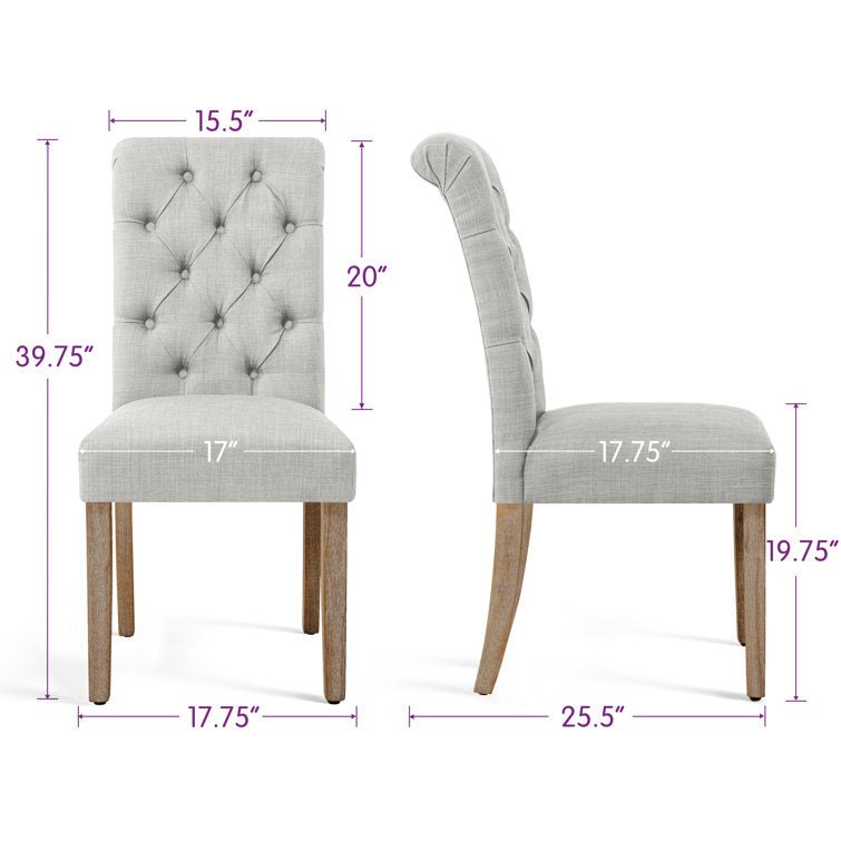 Selema Linen Upholstered Dining Parsons Chairs - Stu's Home Improvement Outlet