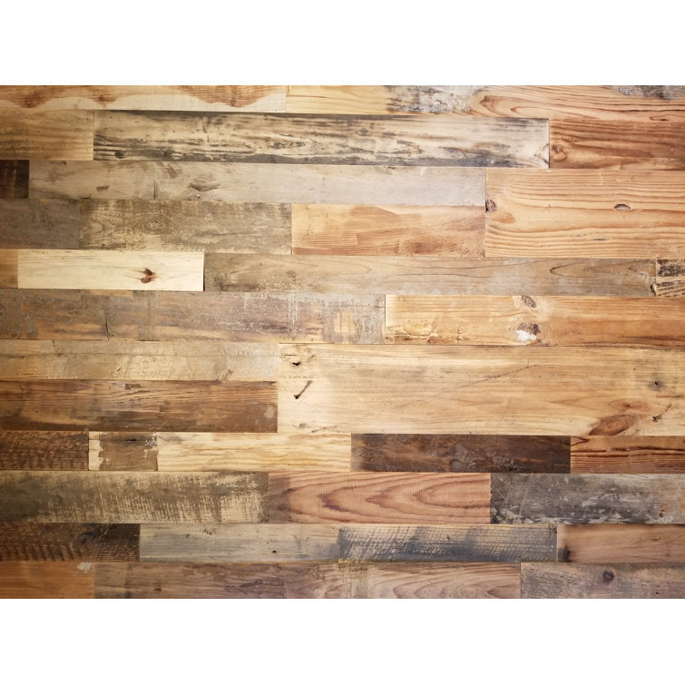 Reclaimed Wood Wall Paneling in Tan