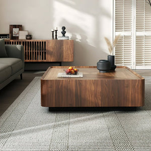Rubinder Solid Walnut Industrial Coffee Table with Drawers Perfect for Living Room or Home Office✅ - Stu's Home Improvement Outlet