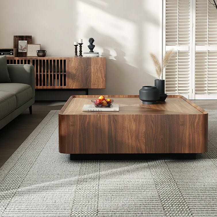 Rubinder Solid Walnut Industrial Coffee Table with Drawers Perfect for Living Room or Home Office✅ - Stu's Home Improvement Outlet