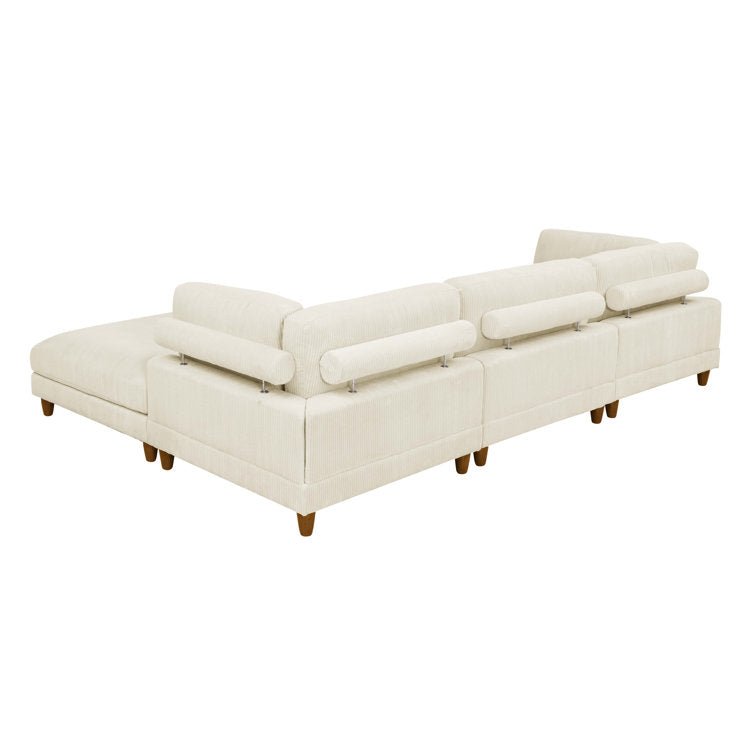 Barbarette 4 - Piece Corduroy Sectional - Stu's Home Improvement Outlet