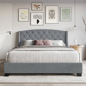 Laksha Upholstered Wingback Storage Bed - Stu's Home Improvement Outlet