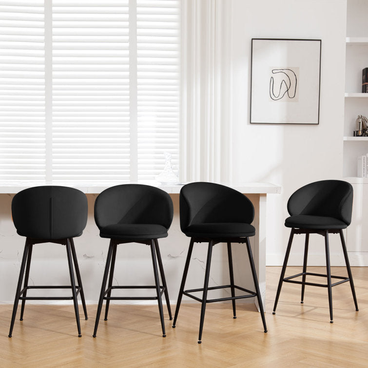 25" Swivel Upholstered Counter Height Bar Stools